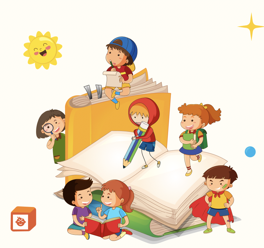 Children learning illustration